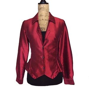 Croft & Barrow-Burgundy/Red Button down Blouse-GUC-Sz Small